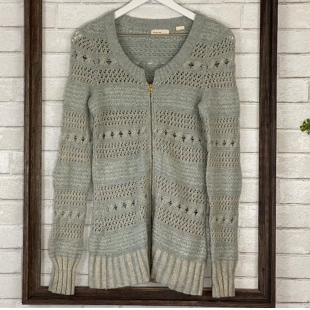 Sleeping on Snow Cable Knit Zip Cardigan - Picture 2 of 8